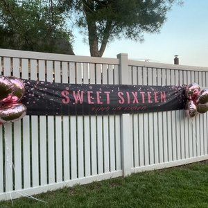 Sweet Sixteen yard Sing banner 9.8 x 1.6 Feet